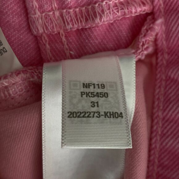 New Madewell Barbie Pink Baggy Straight Jeans Garment-Dyed Edition Size 31 - Picture 8 of 10